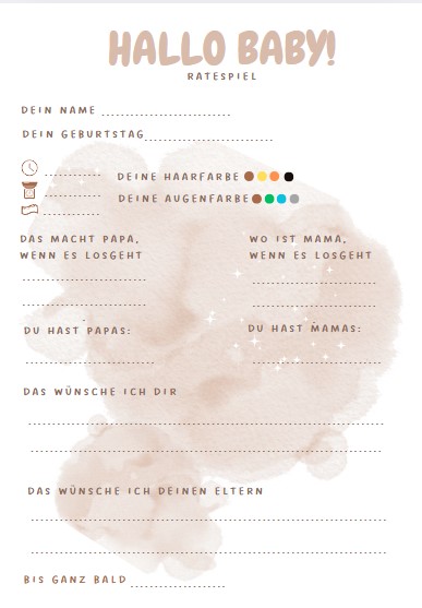 Babyshower Ratespiel Karten – Bild 3